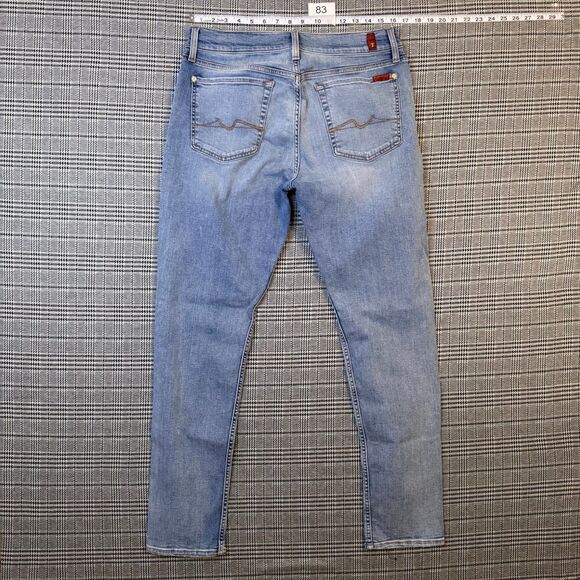 7 For All Mankind Men's Jeans Light Wash Denim Skinny Fit Size 33 - Picture 1 of 8